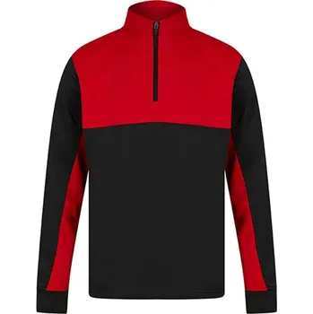 Pánská mikina Finden+Hales Pánská mikina s 1/4 zipem LV874 Black-Red XXS