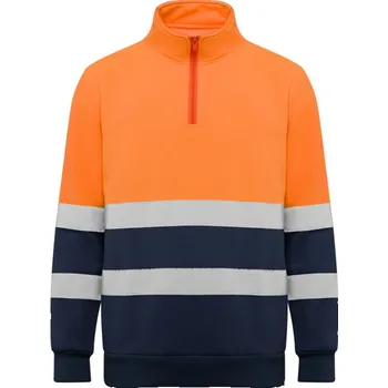 Pánská mikina Roly Spica Reflexní mikina HV9314 Navy Blue 55-Fluor Orange 223 4XL