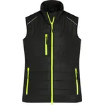 James&Nicholson Dámská softshellová vesta JN1821 Black-Neon Yellow M