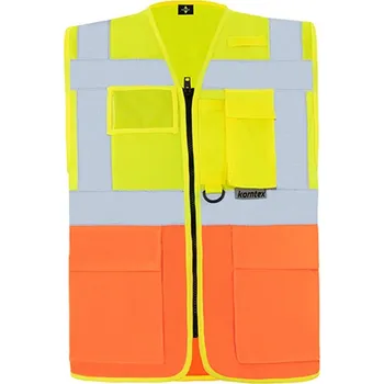 reflexní vesta Korntex Berlin Multifunkční reflexní vesta na zip KX802 Signal Yellow-Signal Orange 4XL
