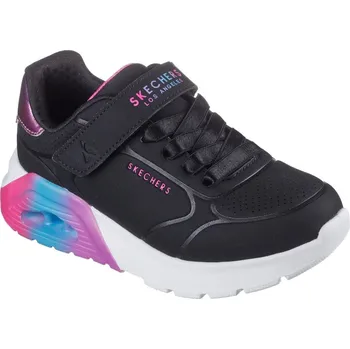 Dětská sálová obuv Skechers Gore & Strap Embossed Sneaker W Met Court Trainers Girls Black/Multi C13 (32)