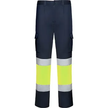 Pánská móda Roly Reflexní pracovní kalhoty HV9312 Navy Blue 55-Fluor Yellow 221 42