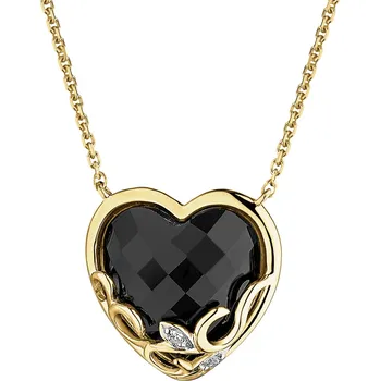 Náhrdelník Zlatý náhrdelník s diamanty a onyxem - ryzost 585 - 220.249