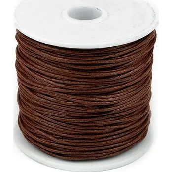 Příze Šňůra bavlněná Ø0,8 mm voskovaná, malé, 9 hnědá