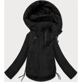 Černá prošívaná dámská bunda pro přechodné období s kapucí S'West (B8297-1) odstíny černé S (36)