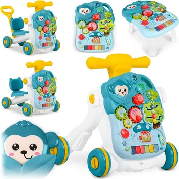 Odrážedlo Odrážedlo RicoKids 5v1 modré odrážedlo koloběžka vzdělávací stůl