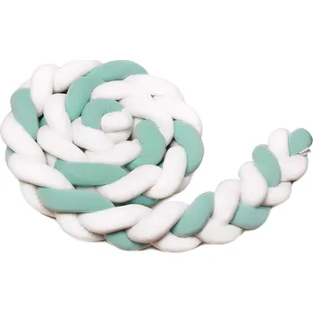 Polštář T-TOMI Pletený mantinel 180 cm White + Mint