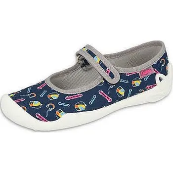 Dívčí bačkory BEFADO dívčí balerínky 114Y502 modré 36