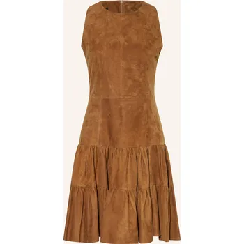 Dámské šaty Habsburg Dámské Kožené Šaty Lichtenfeld, hnědá, 42