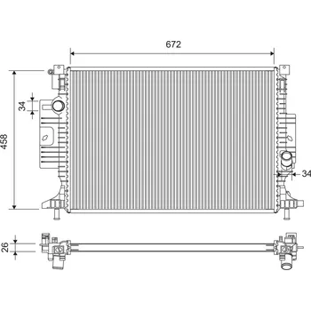 Chladič motoru Chladič vody pro motor VALEO 701364