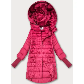 Dámská bunda Růžová dámská bunda pro přechodné období s úpletovými stahovacími lemy (1828) odstíny růžové XXL (44)