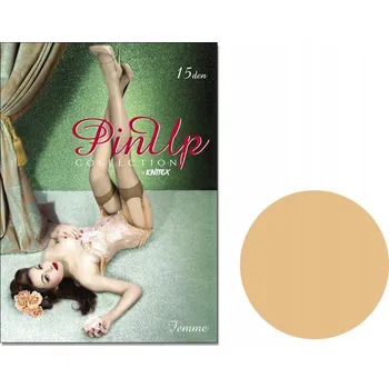 Dámské punčochy Nylonové punčochy k podvazkovému pásu Femme 15 DEN Naturel 3