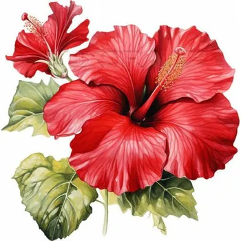 Nášivka Nažehlovačka Havajský květ červený - 6 x 6 cm