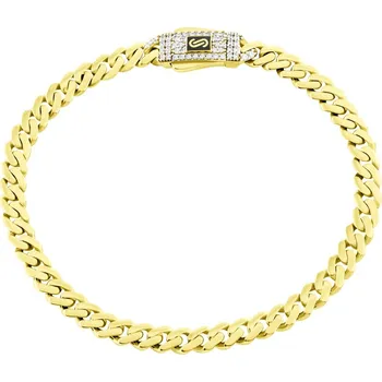 Náramek GEMMAX Luxusní zlatý unisex náramek MON–CH vzor Panzer délka19 cm – zlatý šperk ryzosti 585/1000 v Dárkovém balení s Certifikátem GUBYB-19-03542