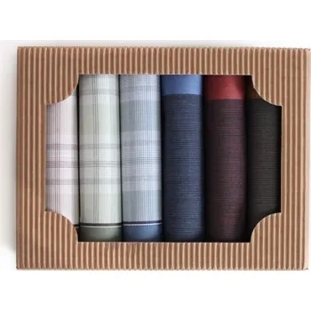 Látkový kapesník ETEX Pánské látkové kapesníky v dárkové krabičce M3 - 6 kusů