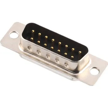 Elektrický konektor Konektor D-SUB DB15 (DE15), samec, 15pin - pájecí miska Černá