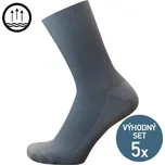 KNITVA Zdravotní ponožky bez lemu NELA - 5 párů šedá střední 47