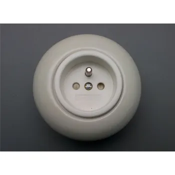 vypínač Porcelánová zásuvka s rámečkem krémová
