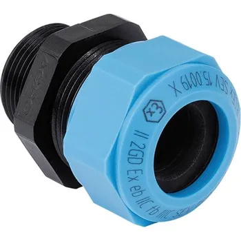 elektrický kabel Agro EX1530.16.110 Kabelová vývodka Progress, Ex e II, plastová, modrá, závit Pg16