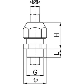 elektrický kabel Agro 1555.36.33 Kabelová vývodka Syntec, plastová, světle šedá, závit Pg36