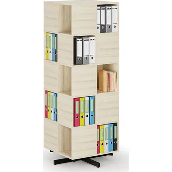 Dílna B2B Partner Otočný regál, 680×680×1932 mm, 4x 5 oddílů, dub přírodní
