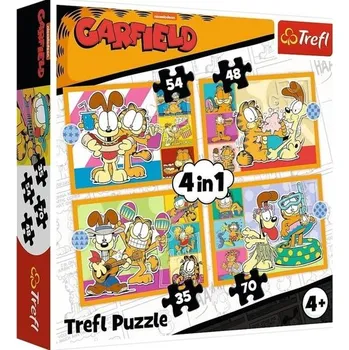 Puzzle Garfield miluje lasagne 4v1 (35,48,54,70 dílků)