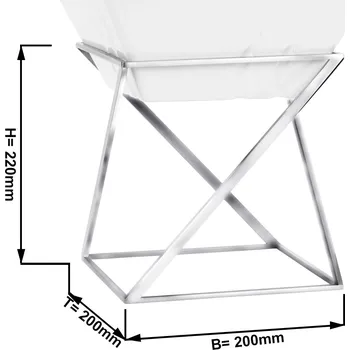Kráječ na chleba G.Gastro SILVER LINE Stainless Steel Catering Buffet Stand with 1 Melamine Bowl – Chrome - Square - 200 × 200 × 275 mm