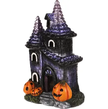 Dům z magnesia - Halloween, LED osvětl., černý s dýněmi - KEO101