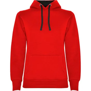 Dámská mikina Roly Urban Dámská mikina s kapucí SU1068 Red 60-Black 02 S