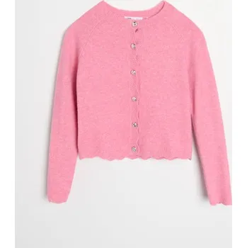 Dámský svetr Sinsay - Kardigan s ozdobnými knoflíky s příměsí vlny - pastelová růžová - 433EU-03M - 433EU-03M-L