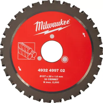 Řezný kotouč Kotouč Milwaukee CSB P M 137x28x1.6x30, pro řezačku výztuže M18 FRBCO32, 1 kus, 4932499702