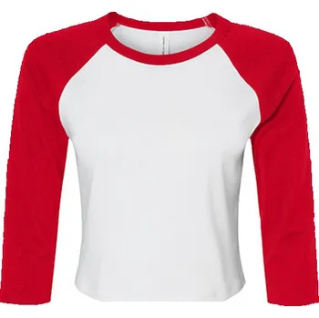 Dámské tričko Bella Dámské tričko s 3/4 rukávem BL1200 White-Red XL