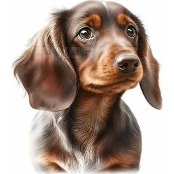 Nažehlovačka Jezevčík hndědý štěně hlava - 10 x 12 cm