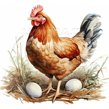 Nášivka Nažehlovačka Kuře a vajíčka - 20 x 18 cm