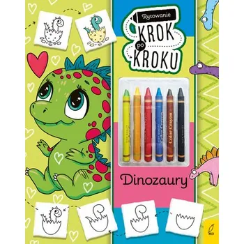 První čtění Dinozaury. Rysowanie krok po kroku z kredkami - Ewelina Protasewicz