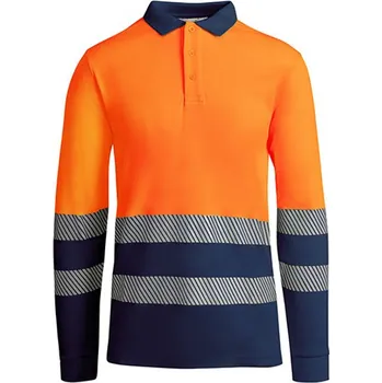 Pánské oblečení Roly Atrio Pánské reflexní tričko HV9319 Navy Blue 55-Fluor Orange 223 XL