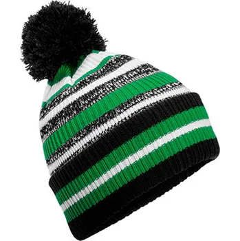 Pokrývka hlavy Beechfield Zimní čepice s bambulí B474R Black-Kelly Green one size