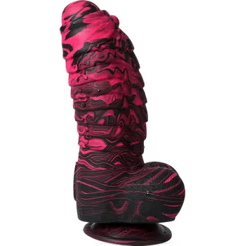 Dildo SuperLove Monster Dracarys Liquid Silicone Dildo Thick Red-Black