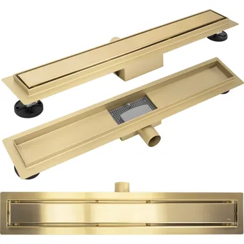 Odvodňovací žlab Odtokový žlab REA NEOX 60 cm, kartáčovaná zlatá