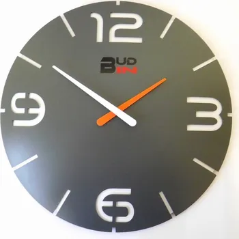Hodiny Klenoty Budín Přesné prémiové rádiem řízené šedivé designové nástěnné hodiny BUD-IN C1909 (Klenoty Budín Přesné prémiové rádiem řízené šedivé designové nástěnné hodiny BUD-IN C1909)
