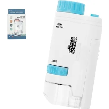 Mikroskop Kapesní mikroskop pro děti se zvětšením 60–200x a LED osvětlením, růžový nebo modrý modrá