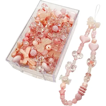 Akrylové korálky 10 g Barevné korálky pro výrobu šperků a náramků Korálky na navlékání pro kreativní tvoření a ruční práce růžová