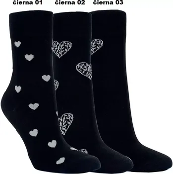 Dámské ponožky Dámské bambusové ponožky Heart RS - 35-38 / černá (02)