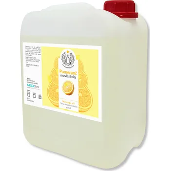 Masážní přípravek MEDISTAR CZ masážní olej POMERANČ 5L dávkování: Bez pumpy