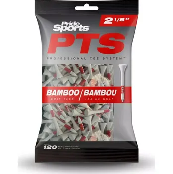 Golfová tyčka PRIDE SPORT Pride Sports PTS Bamboo Dřevěná Týčka 53mm, 120 ks
