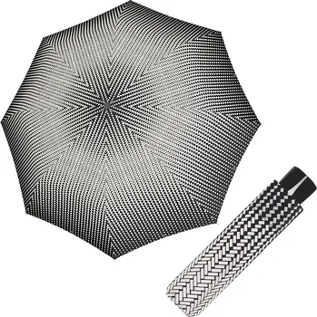 Doppler Mini Fiber BLACK & WHITE - dámský skládací deštník