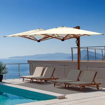 Slunečník Slunečník SCOLARO Galaxia Dual-V Timber 3 x 6 m