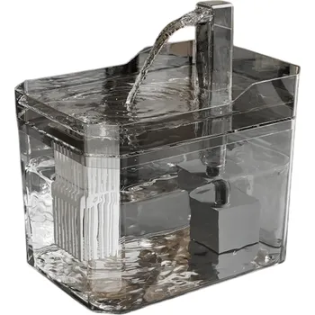 Miska pro psa Fontána na vodu pro kočky 1,5 l s filtrem a tichou pumpou Automatické napájení 4 režimy průtoku 12 x 16,5 x 11,5 cm šedá
