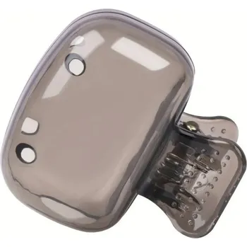 Náhradní hlavice k elektrickému kartáčku Průhledný barevný ochranný kryt na hlavici zubního kartáčku cestovní voděodolný s klipem pro hygienické uložení šedá