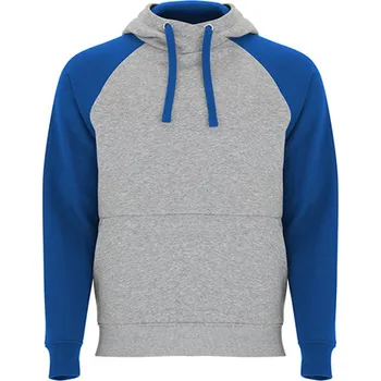 Pánská mikina Roly Badet Unisex mikina s kapucí SU1058 Heather Grey 58-Royal Blue 05 XL